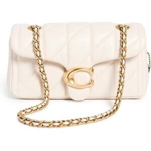 Coach Womens Chalk 100% Cow Leather Imported Push Lock Tabby Shoulder Bag